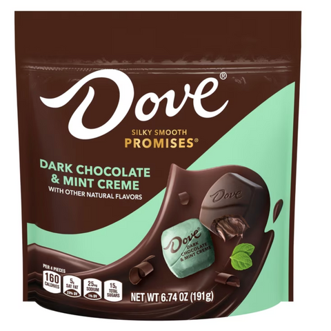 Dove Promises Dark Chocolate & Mint Creme Candy, Medium Size, 6.74 oz