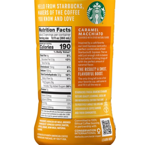 Starbucks Caramel Macchiato Chilled Espresso Coffee, 40 oz