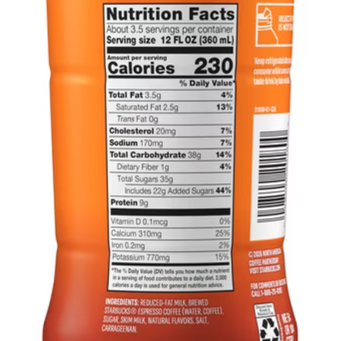 Starbucks Pumpkin Spice Latte Iced Espresso, 40 oz