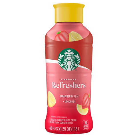 Starbucks Refreshers Lemonade Strawberry Acai, 40 oz