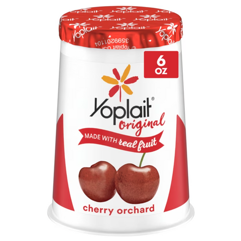 Yoplait Original Low Fat Cherry Orchard Yogurt Cup, Made with Real Fruit, 6 oz