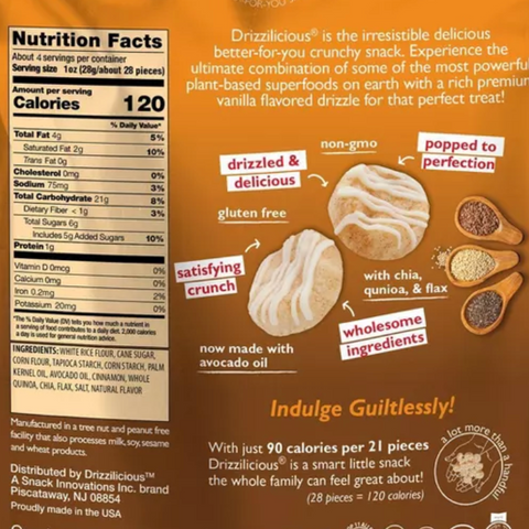Drizzilicious Cinnamon Drizzled Mini Rice Cake, 4oz
