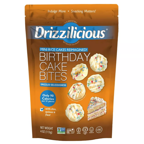 Drizzilicious Birthday Cake Drizzled Mini Rice Cake, 4oz