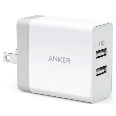 Anker 24W Dual USB-A Wall Charger (2-Port) Fast Charger