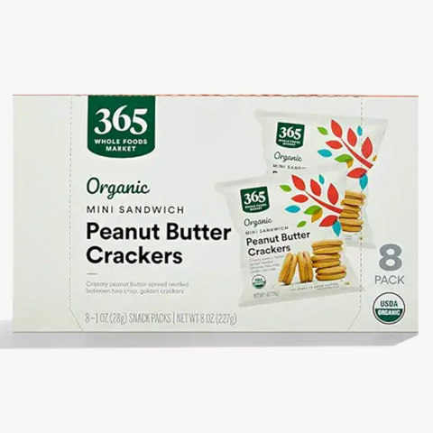 365 Organic Mini Peanut Butter Sandwich Crackers, 8 Count