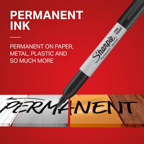 Sharpie Permanent Markers, Fine Point, Black, 2 Count