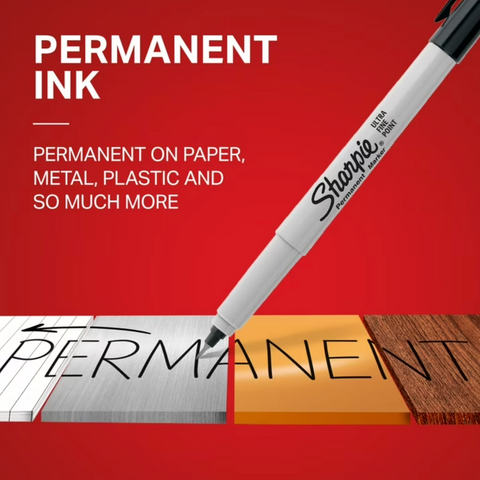 Sharpie Permanent Marker, Ultra Fine Point, Black, 2 Count