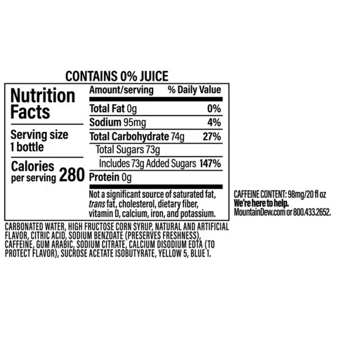Mountain Dew Baja Blast Tropical Lime & Citrus Soda Pop, 20 fl oz