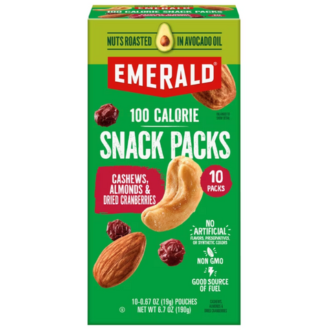 Emerald Nuts Cashews & Almonds Wth Dried Cranberries, 10 Count