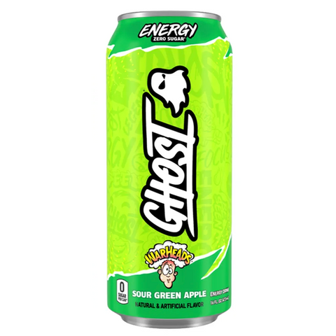 Ghost Energy Drink, Zero Sugar, Sour Green Apple, 16 oz