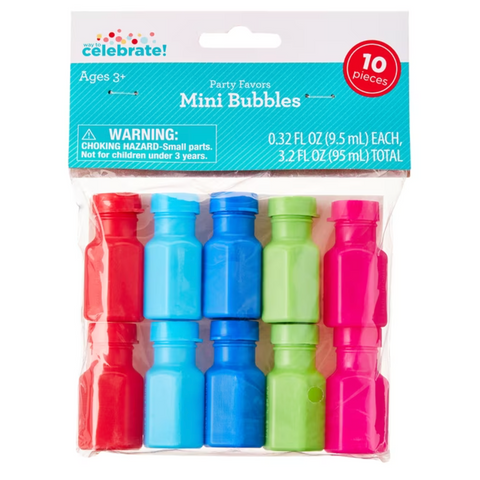 Way To Celebrate Multicolor Mini Bubbles, 10 Count
