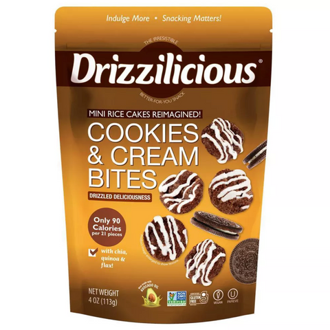 Drizzilicious Cookies & Cream Drizzled Mini Rice Cake, 4oz