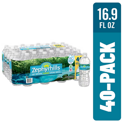 Zephyrhills Natural Spring Water, 16.9 oz., 40 Count