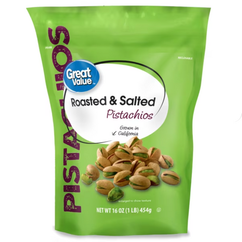 Great Value California Roasted & Salted Pistachios, 16 oz