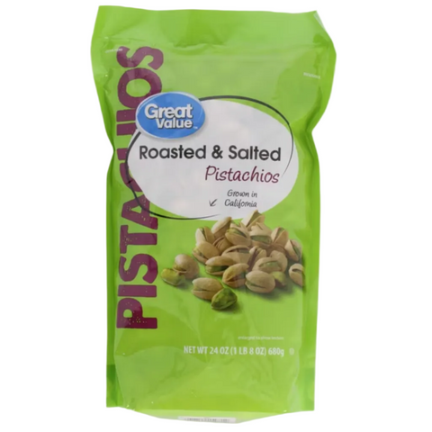Great Value Roasted and Salted Pistachios, 24 oz