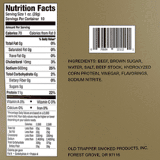 Old Trapper Old Fashioned Beef Jerky, 10 oz