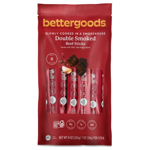 bettergoods Double Smoked Beef Sticks, 8 oz