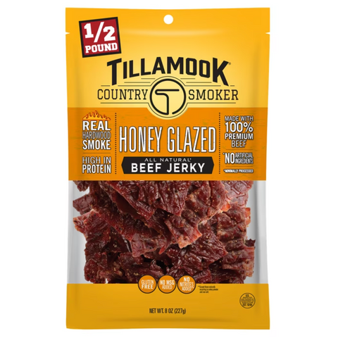 Tillamook Country Smoker Beef Jerky, Honey Glazed, 8 oz