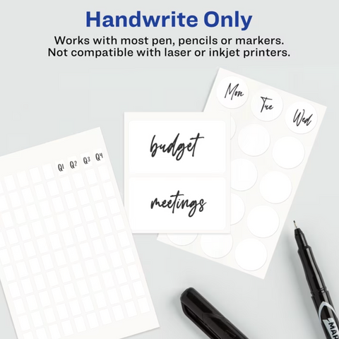 Avery Removable Labels, 1" x 3", White, 72 Count