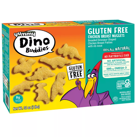 Yummy Gluten Free All Natural Dino Buddies Dinosaur-Shaped Chicken Nuggets, 32oz