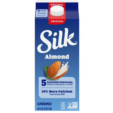 Silk Dairy Free, Gluten Free, Original Almond Milk, Plant Based Milk, 64 fl oz