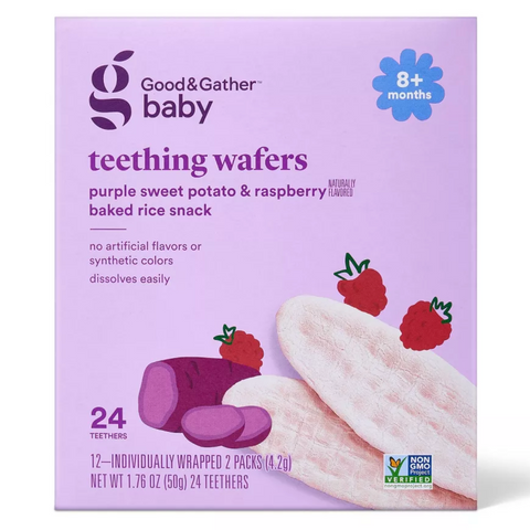 Good & Gather™ Purple Sweet Potato & Raspberry Teething Wafers Baby Snacks, 1.76oz, 12 Count