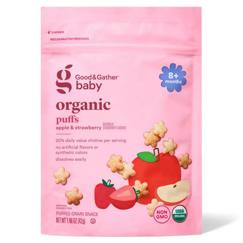 Good & Gather™ Organic Puffs Baby Snacks, Apple Strawberry, 1.48oz