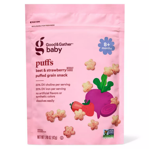 Good & Gather™ Organic Puffs Baby Snacks, Beet & Strawberry, 1.48oz