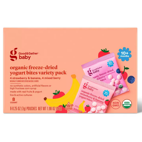 Good & Gather™ Organic Freeze-Dried Strawberry Banana And Mixed Berry Yogurt Bites, 2oz, 8 Count