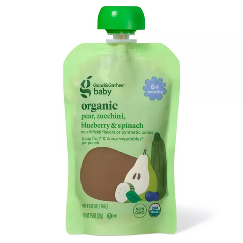 Good & Gather™ Organic Pear Zucchini Blueberry Spinach Baby Food Pouch, 3.5oz