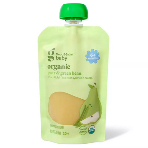 Good & Gather™ Organic Pear Green Beans Baby Food Pouch, 3.5oz