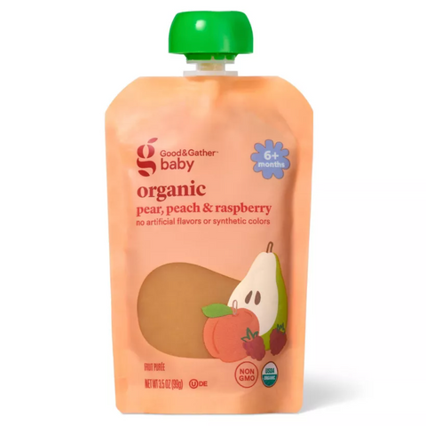 Good & Gather™ Organic Pear Peach Raspberry Baby Food Pouch, 3.5oz