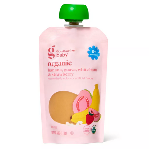 Good & Gather™ Organic Banana Guava White Bean & Strawberry Baby Food Pouch, 4oz