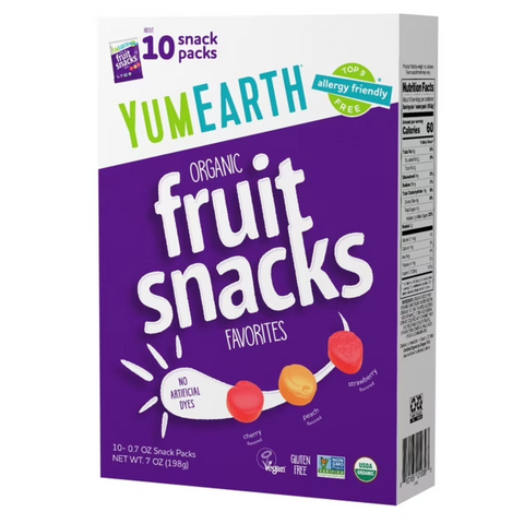 YumEarth Organic Fruit Snacks, Gluten Free, Shelf-Stable, 10 Count