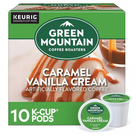 Green Mountain Caramel Vanilla Cream Keurig K-Cup Coffee Pods, 10 Count
