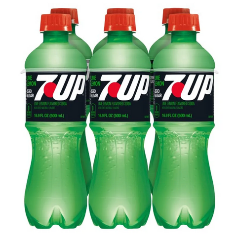 7UP Zero Sugar Lemon Lime Soda 16.9 fl oz, 6 Count
