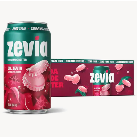 Zevia Zero Sugar Soda, Dr. Zevia, 12 fl oz. 12 Count