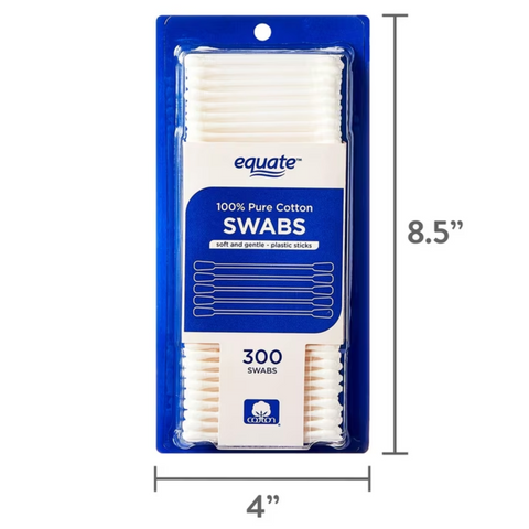 Equate 100% Pure Cotton Swabs, 300 Count