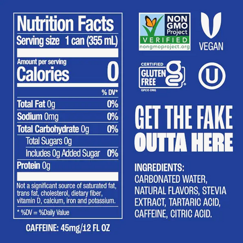 Zevia Zero Sugar Soda, Cola, 12 fl oz. 12 Count