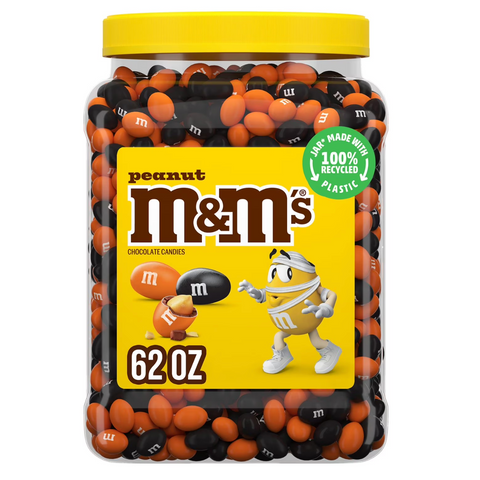 M&M'S Peanut Milk Chocolate Halloween Candy, 62 oz.