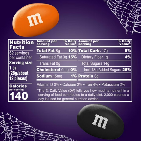 M&M'S Peanut Milk Chocolate Halloween Candy, 62 oz.