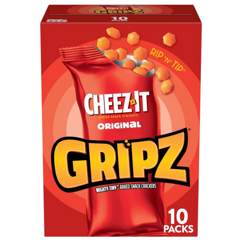 Cheez-It Gripz Original Baked Snack Crackers, Mini Crackers, 10 Count