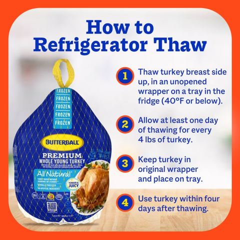 Butterball Frozen Whole Turkey, All Natural, 10 - 16 lbs (Serves 7 - 11)