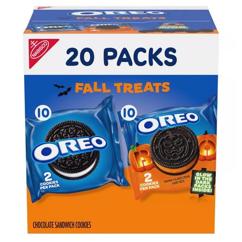 Oreo Fall Treats Trick or Treat Halloween Cookies Snack Variety Pack, 18oz, 20 Count