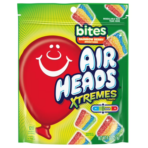 Airheads Xtremes Bites Sweetly Sour Candy, Rainbow Berry, 9 oz