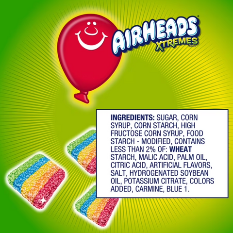 Airheads Xtremes Bites Sweetly Sour Candy, Rainbow Berry, 9 oz