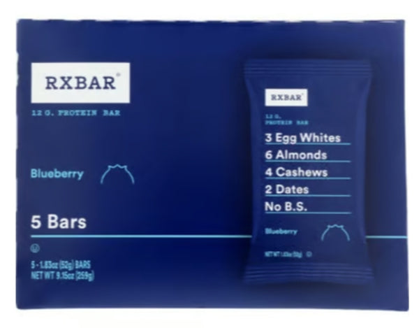 RXBAR Protein Bars, 12g Protein, Blueberry, 5 Ct