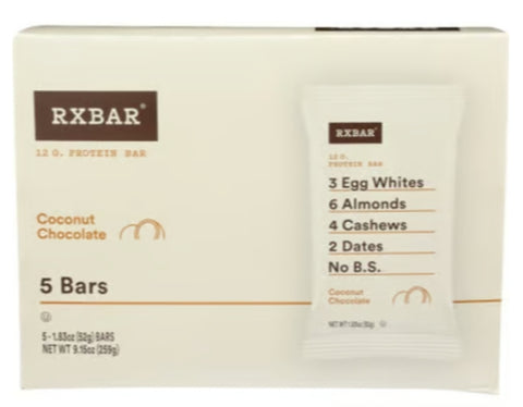 RXBAR Protein Bars, 12g Protein, Coconut Chocolate, 5 Ct