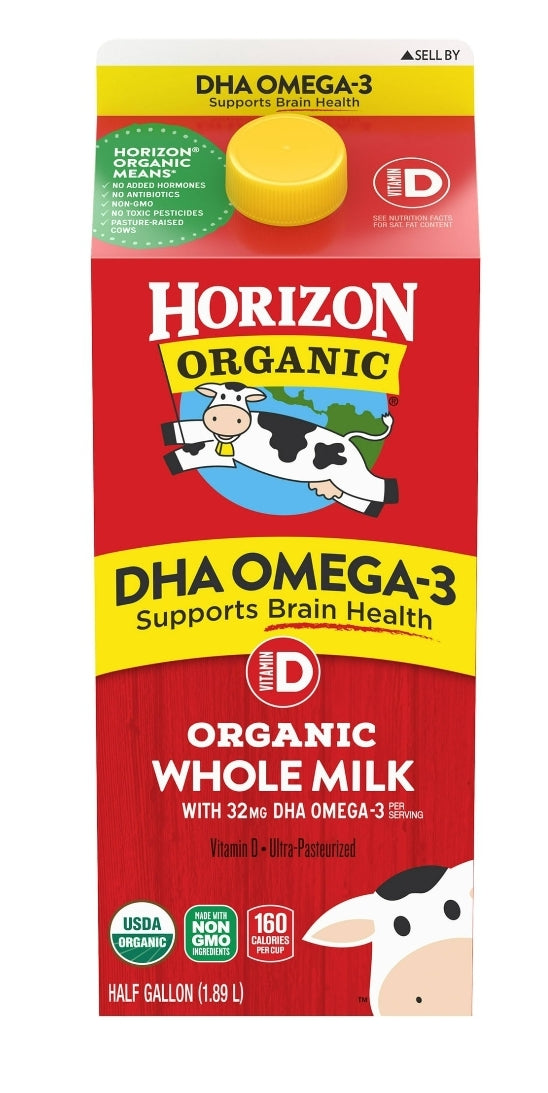 Horizon DHA Organic Whole Milk, Half Gallon