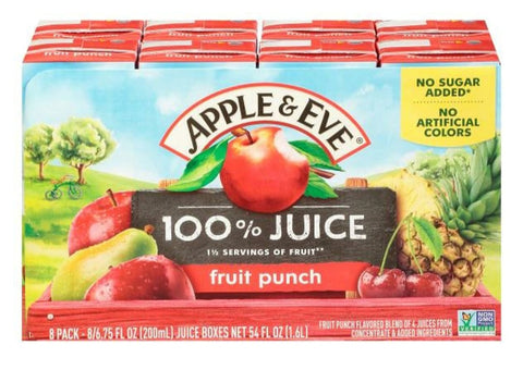 Apple & Eve, 100% Fruit Punch, 6.7 fl oz, 8 Count